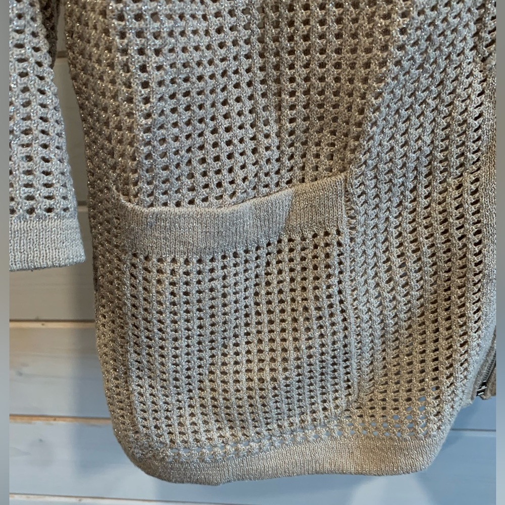 TanJay | Tan Shimmery Full Zip Sweater - Picture 5 of 7